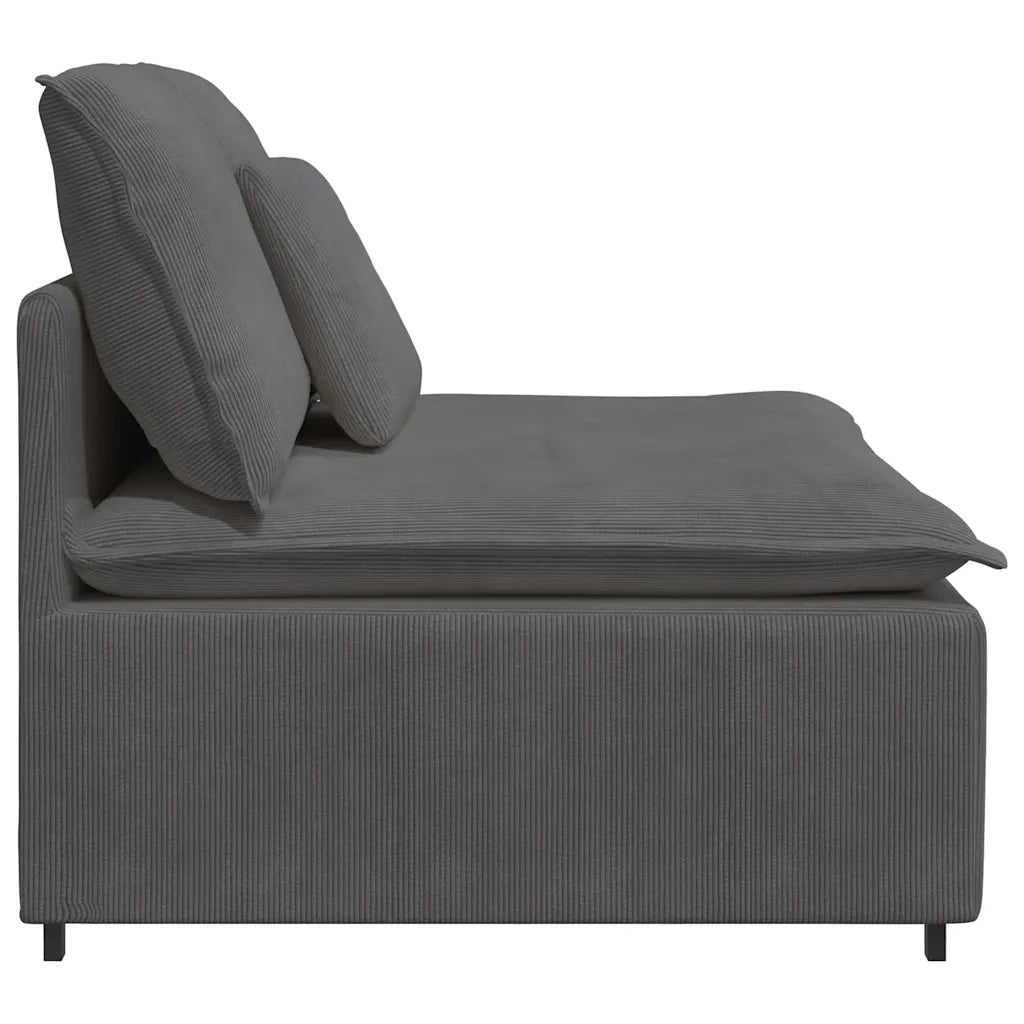 Modulo Centrale Divano Modulare con Cuscini Grigio Scuro 100 cm 4104438