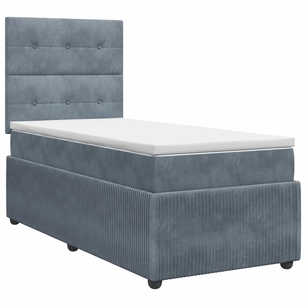 Letto box spring con materasso Grigio Scuro Singolo Velluto 3454712