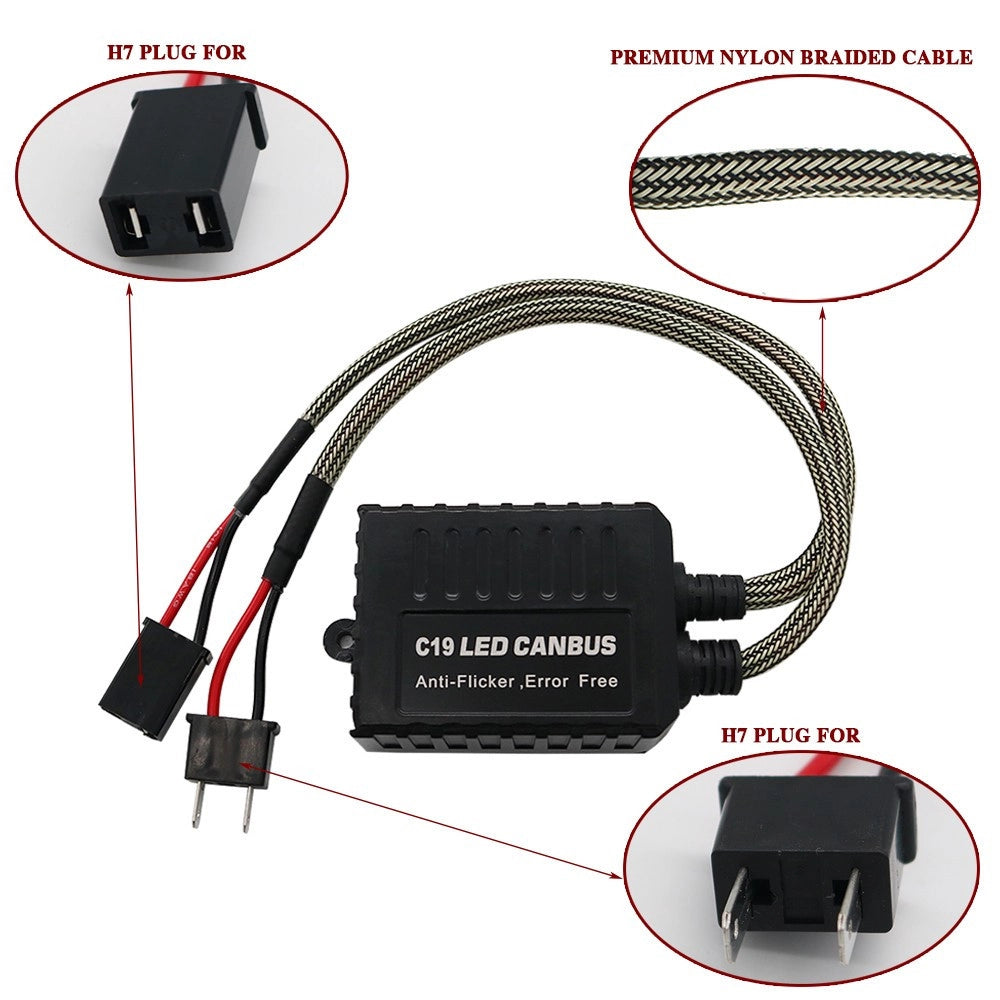 Trade Shop - Coppia Resistenze Cambus H7 Fari Decoder Led Errore Centralina Antisfarfallio -