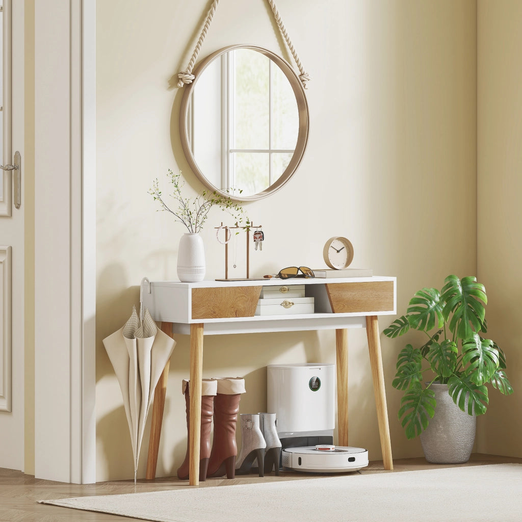 Consolle Ingresso con 2 Cassetti ¨C Xylo ¨C Legno Bianco