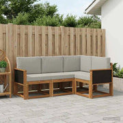 Set di divani da esterno 4 pz Naturale e Grigio Chiaro 3385162