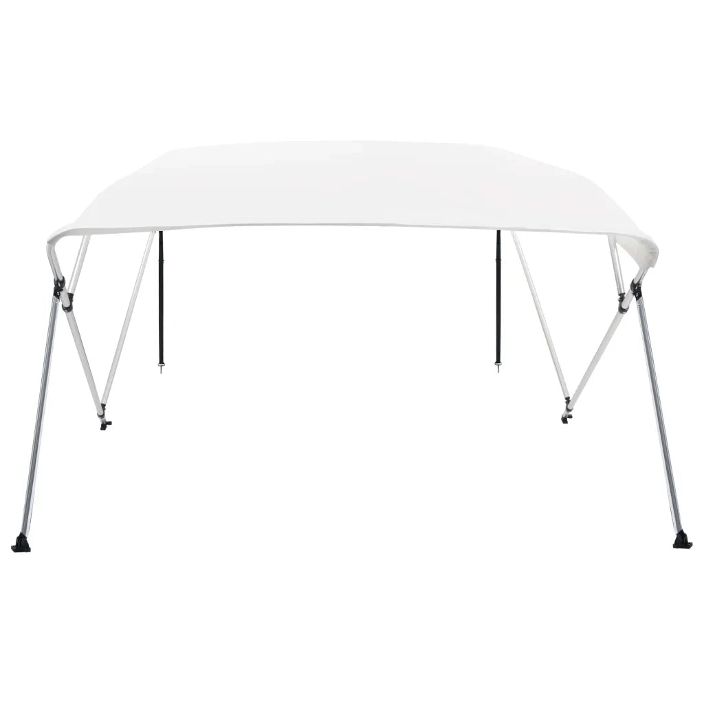 Bimini di Prua con Tendalino a 4 Archi Bianco 243x180x137 cm 92367