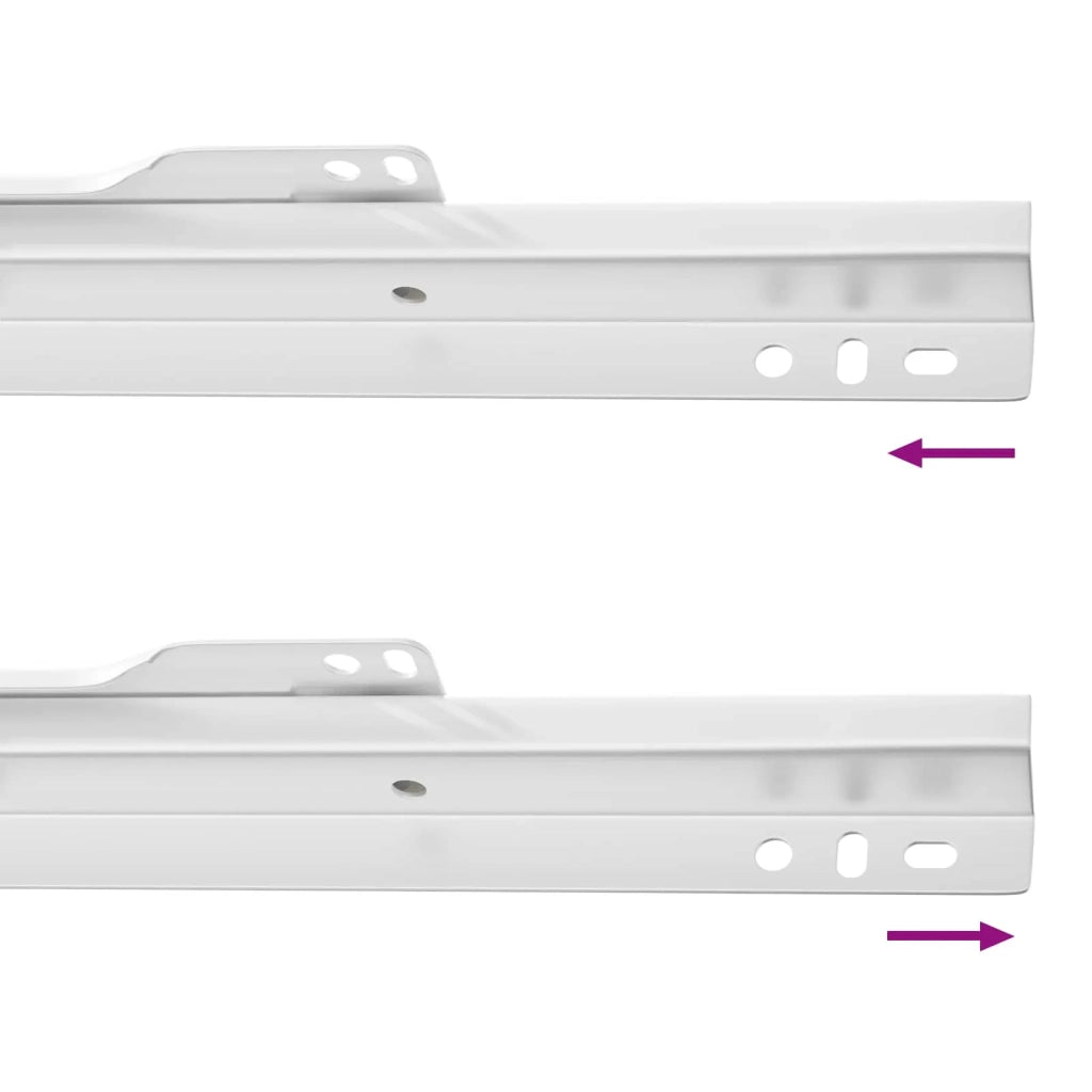 Scorrevole per cassetti 73 pcs Bianco Acciaio 864652