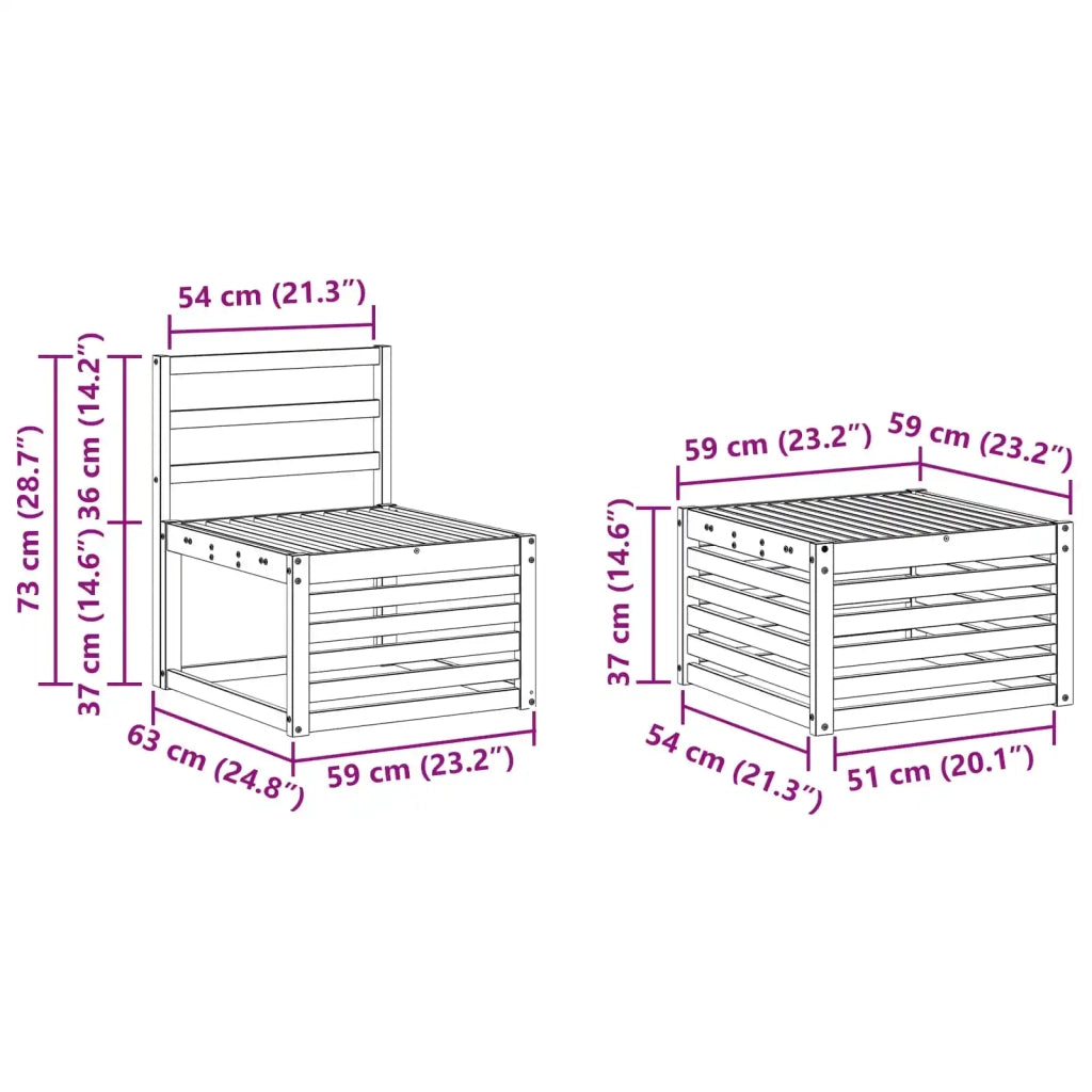 Set divani Legno di Acacia Massello 3374414