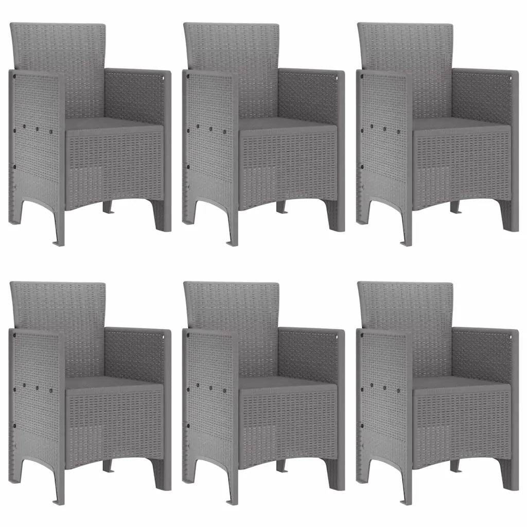 Set da Pranzo per Giardino 7 pcs Grigio chiaro Rattan Polt 3378567