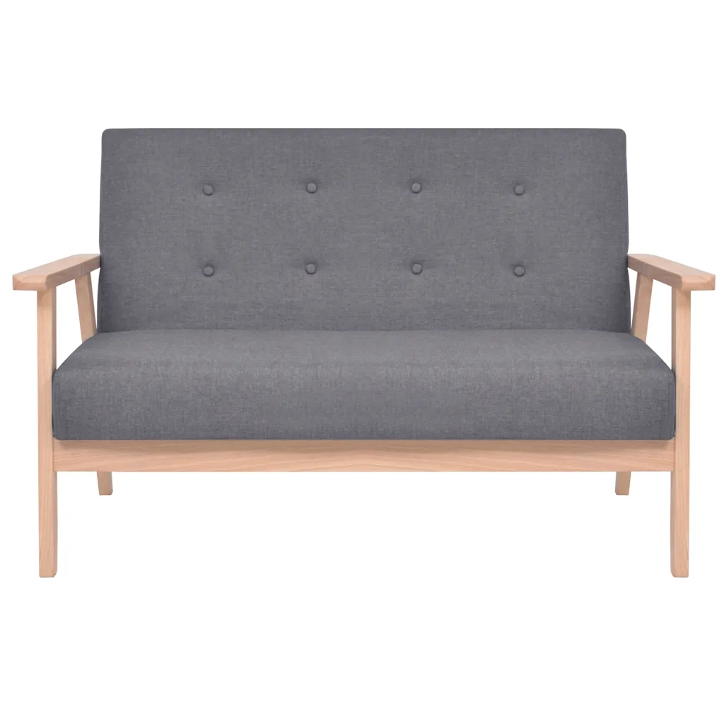 Set di Divani 3 pz in Tessuto Grigio Scuro 274926