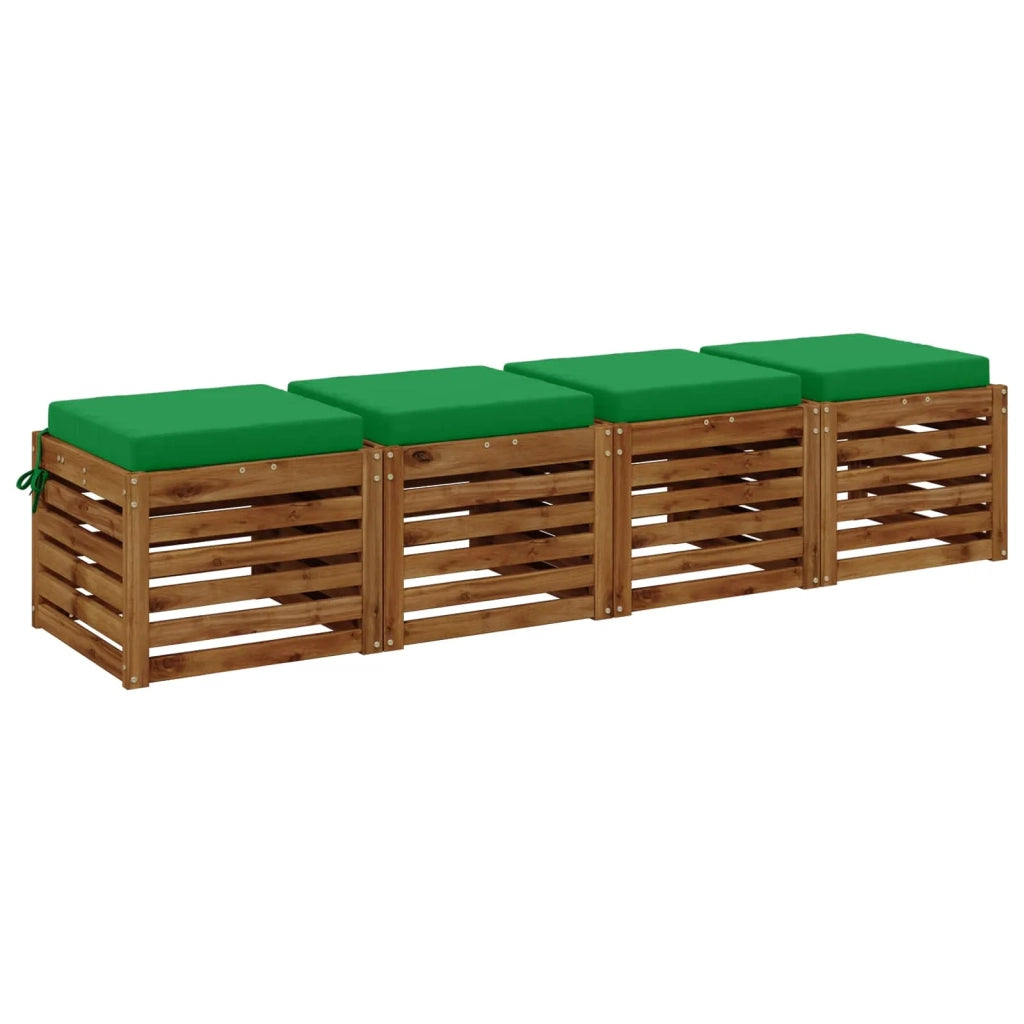 Cuscini per Sedia in 4 Pezzi SOEST 4 pz 100% Poliestere Verde 944576