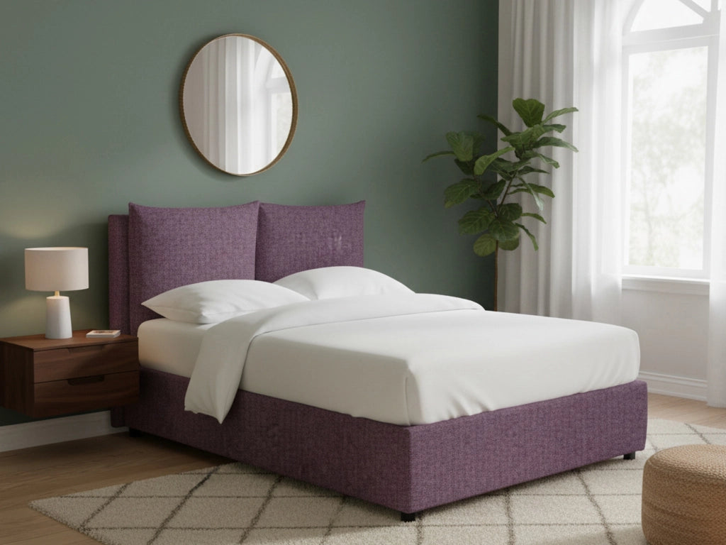 Penrith, Letto Singolo Sfoderabile Made in Italy, Viola Lilla