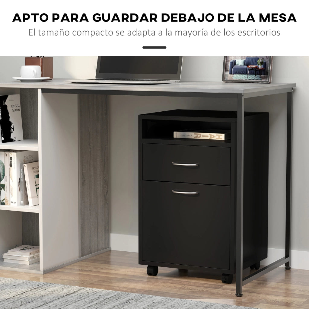 Scrivania con cassetti e armadio ¨C Minimal ¨C Nero 40x35x60 cm