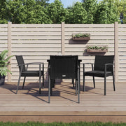 Set Pranzo da Giardino 5pz con Cuscini in Polyrattan e Acciaio 3186988