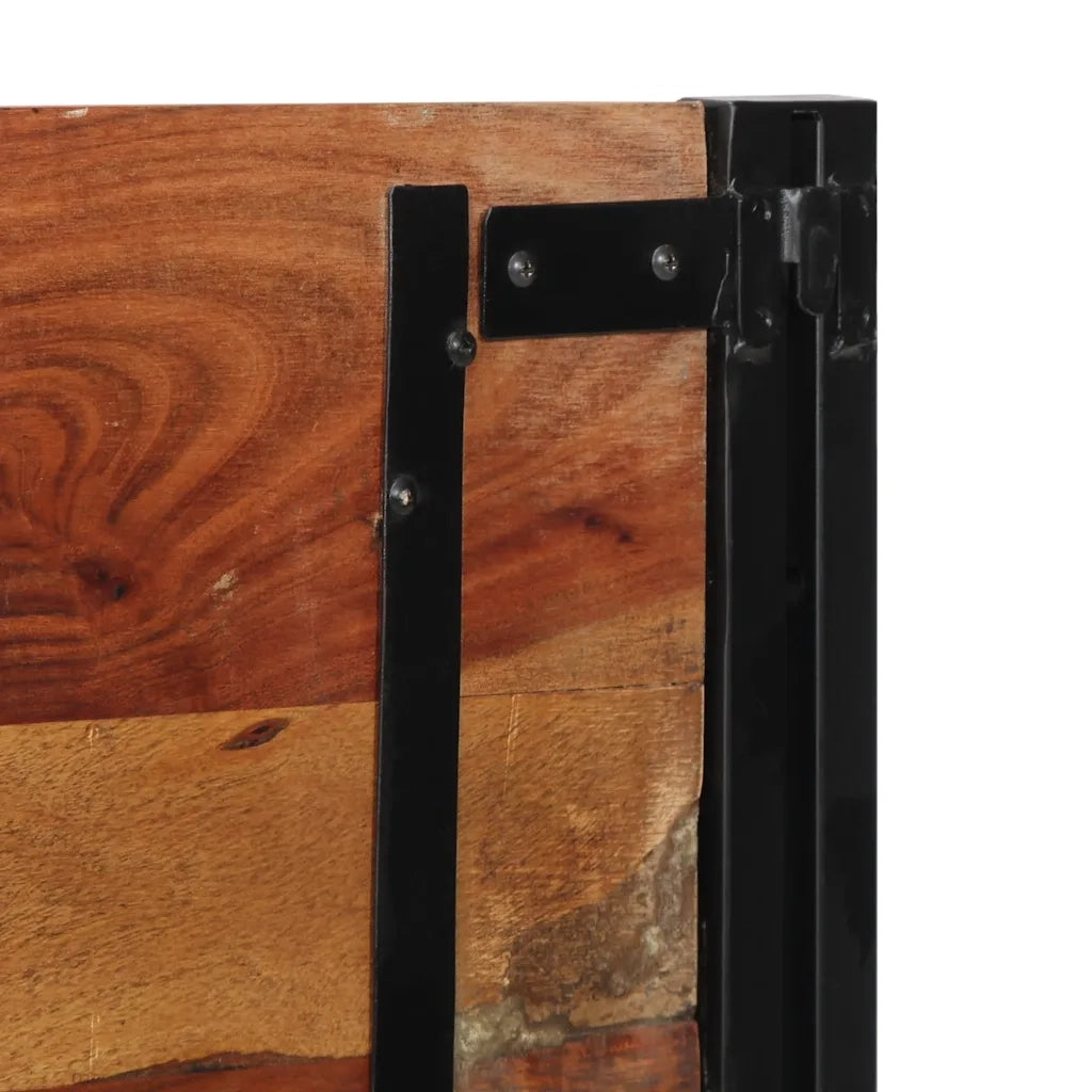 Testiera 120 cm in Legno Massello di Recupero e Ferro 4017547