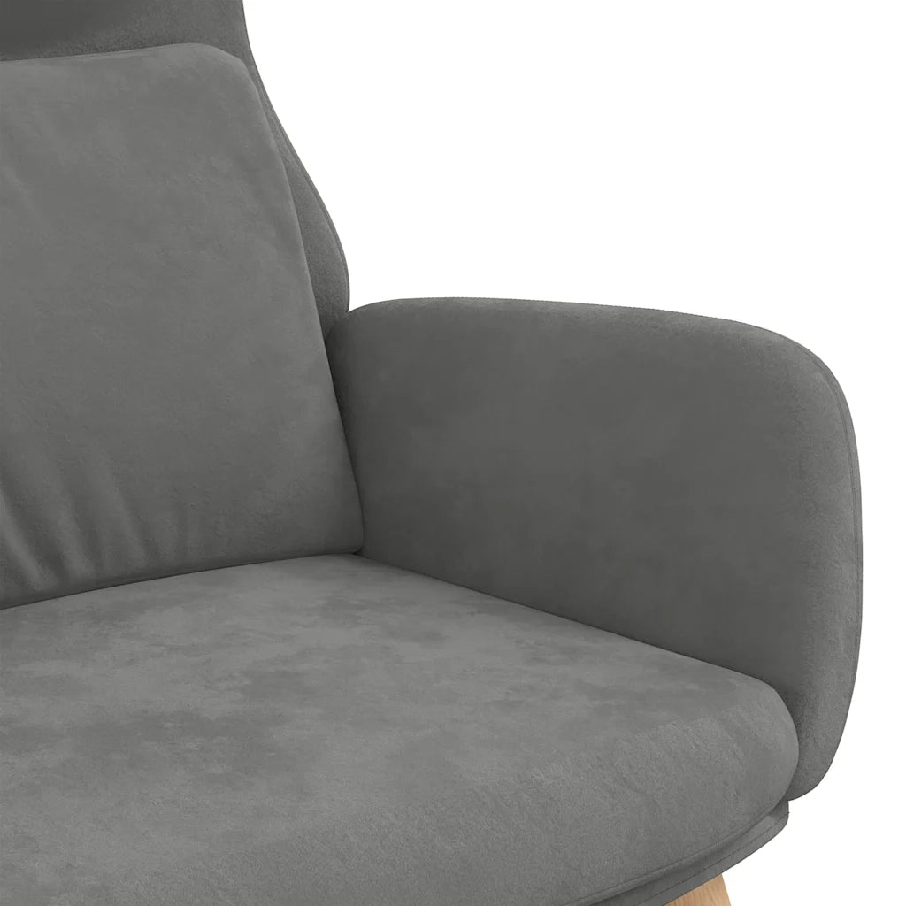 Poltrona | Sedia Relax Grigio Scuro in Velluto
