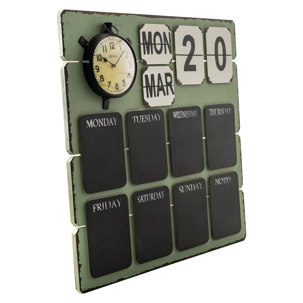 Calendario da tavolo verde 70x70x7h