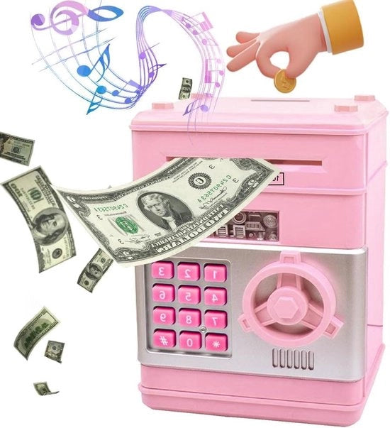 Contenitore di risparmio elettronico con musica per bambini - Rosa chiaro