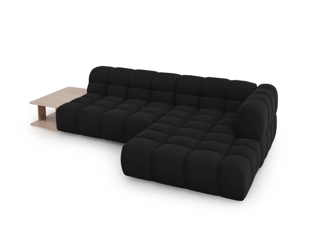 Cosmopolitan Design - Divano angolare modulare destro "Sky" 4 posti in velluto nero 