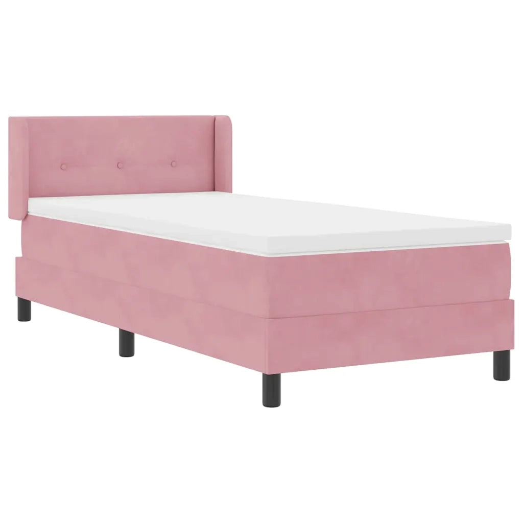 Letto a molle con materasso Rosa 200 x 80 cm Poliestere 3341443