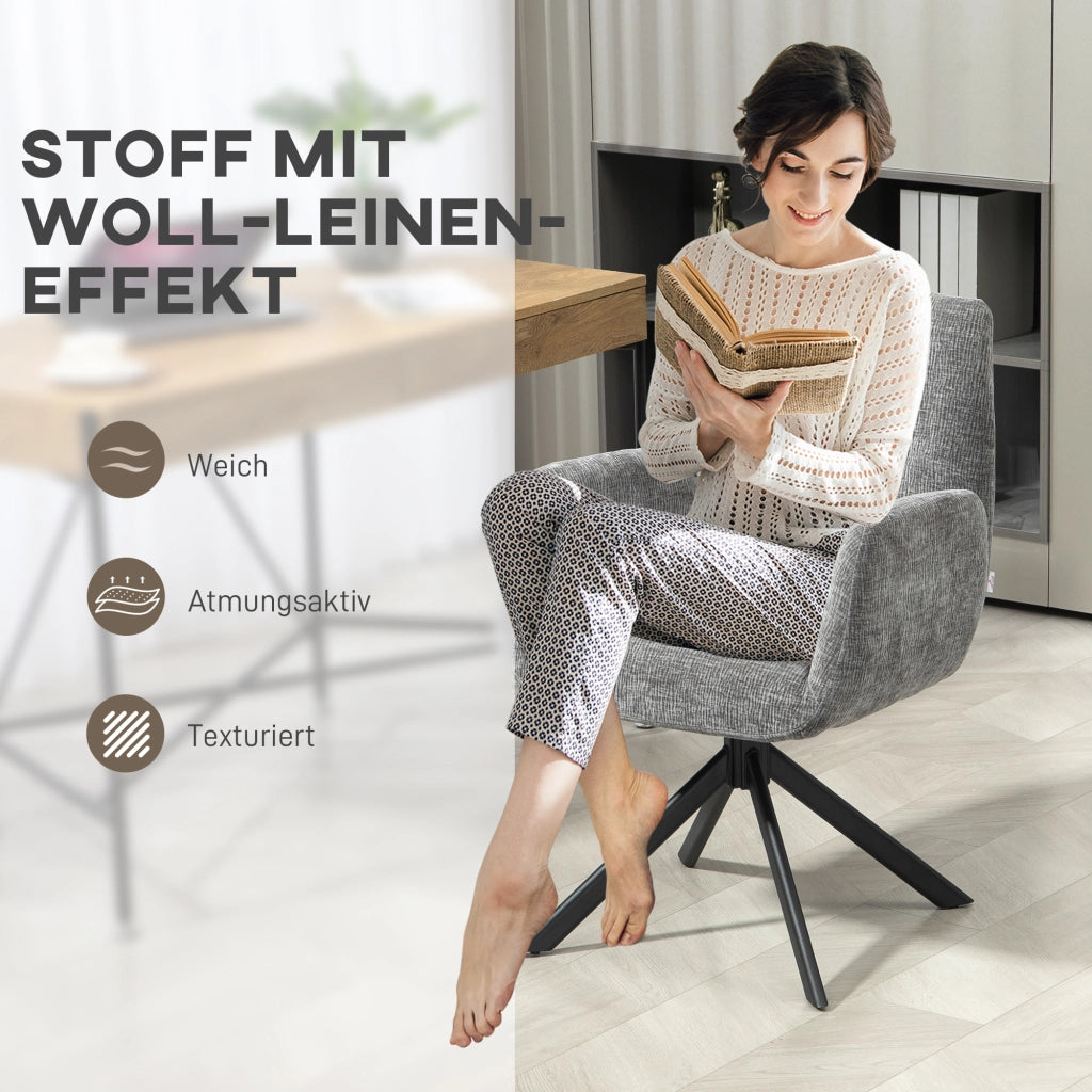 Poltrona girevole ¨C Minimal ¨C tessuto, grigio scuro