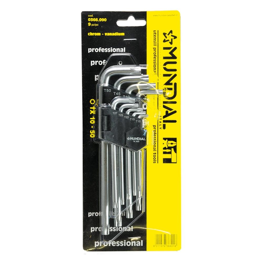 1cf chiavi torx in serie con foro (t10-t50) 9 pezzi cod:ferx.5134170nlm