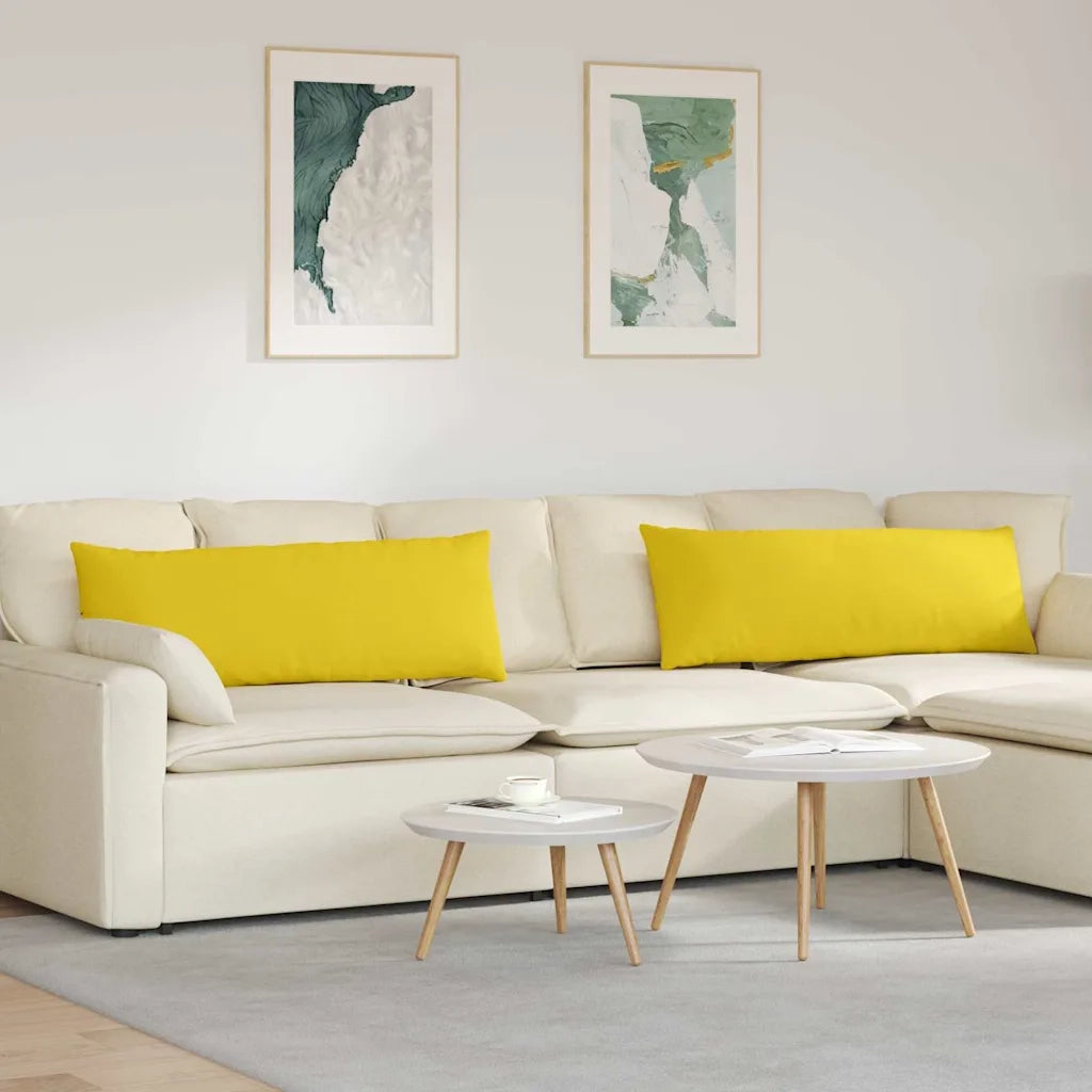 Cuscini da Divano 2 pcs Giallo Chiaro 120 x 40 cm Tessuto 42013791