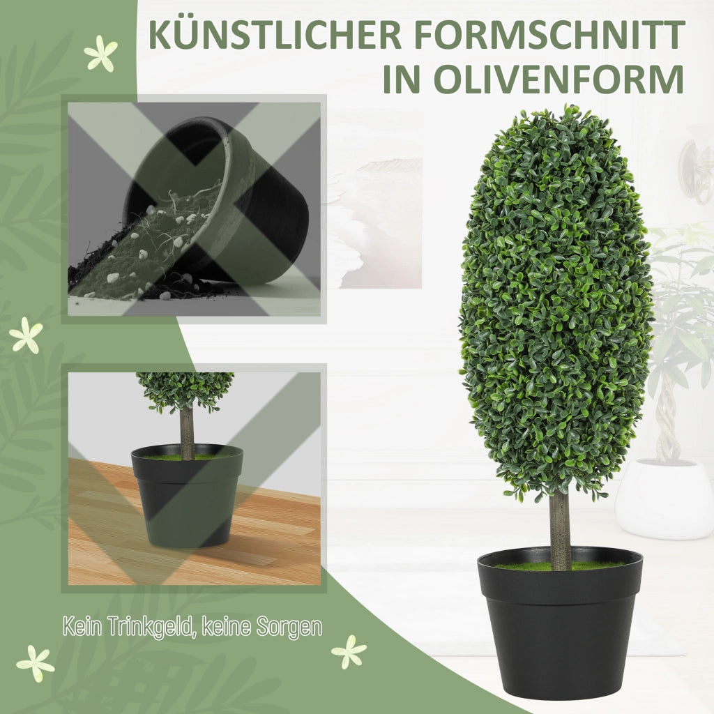 Set 2 Piante Artificiali ¨C Xylo ¨C UV-Resistenti con Vaso Cemento Verde