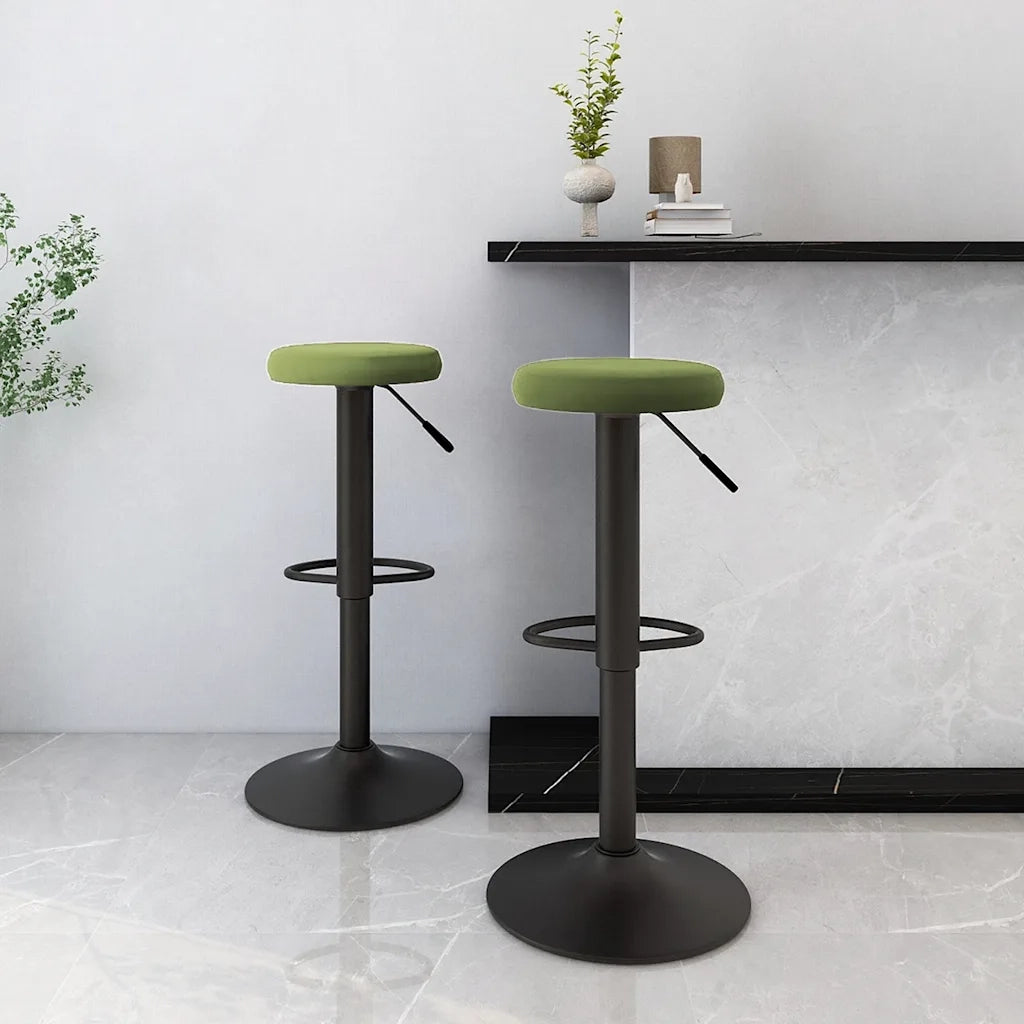 Sgabelli da Bar 2 pz Verde Chiaro in Velluto 333145