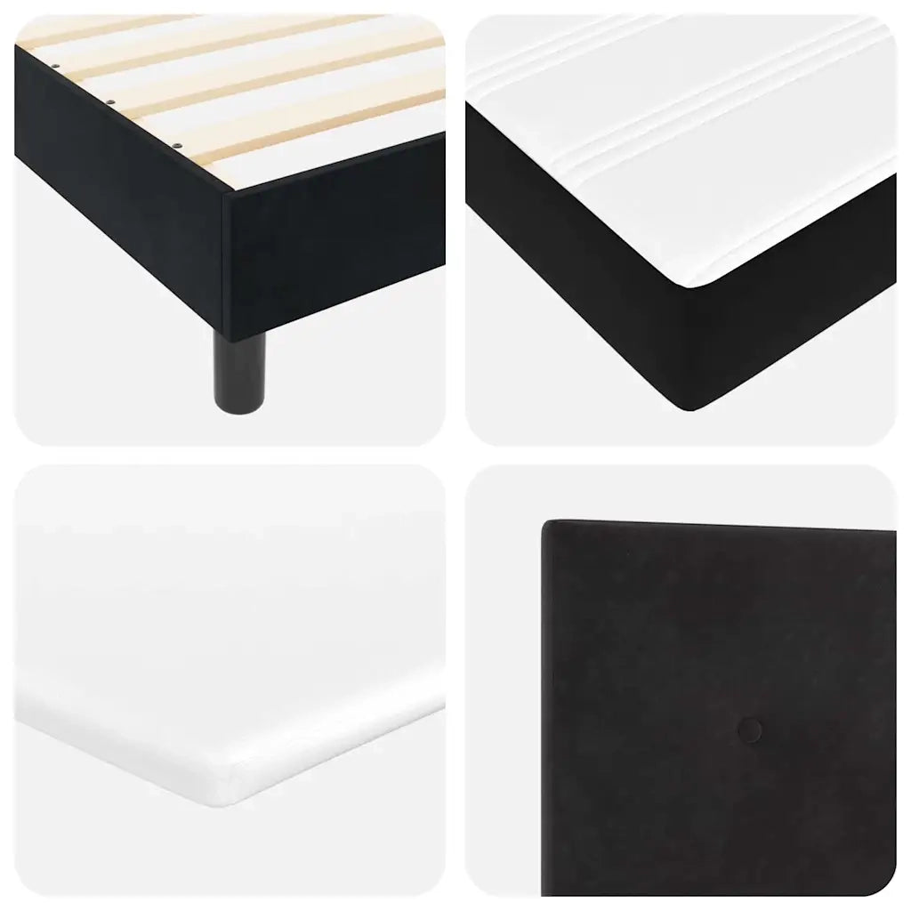 Letto a molle con testiera Nero 160 x 200 cm Velluto 3340396