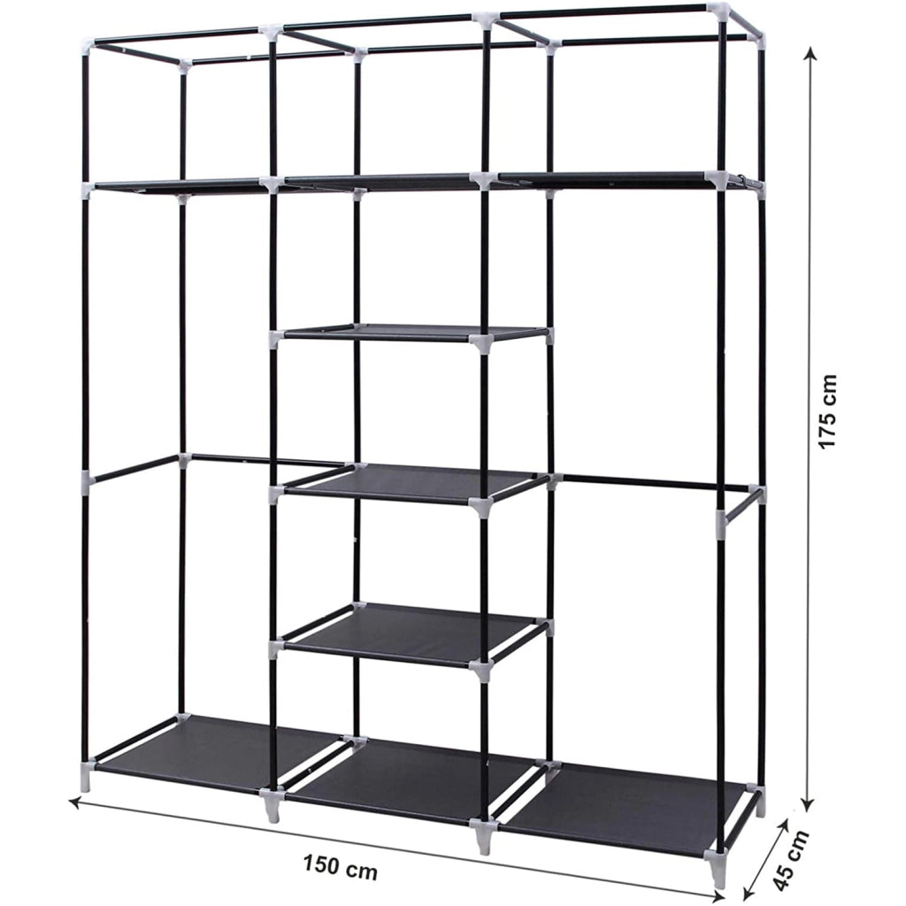 Valora TEXTILE WARDROBE Armadio pieghevole salvaspazio grigio