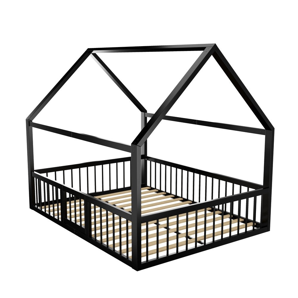 Letto in Metallo per Bambini ¨C MINIMAL ¨C Nero 140x200