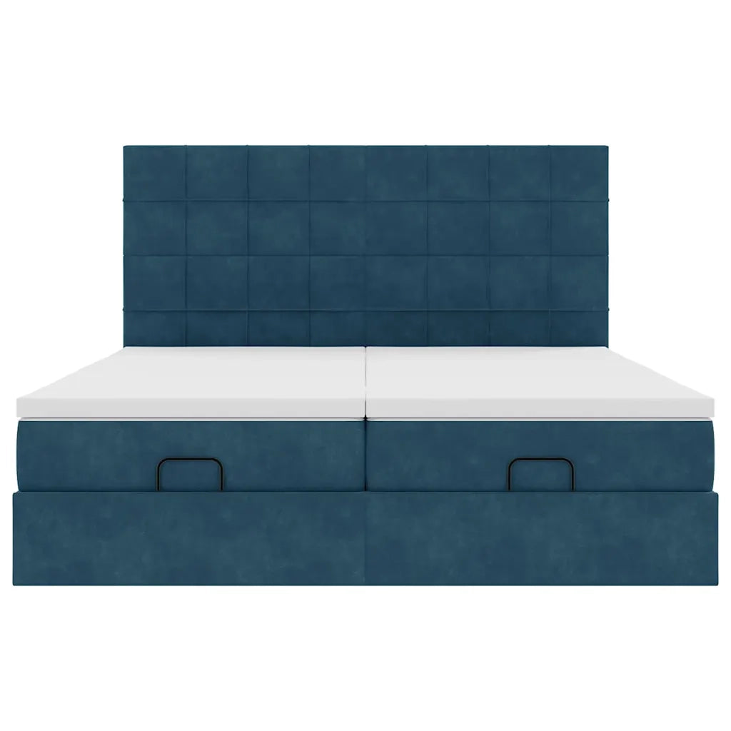 Struttura Letto Pouf con Materassi 180x200 cm Velluto 3314625