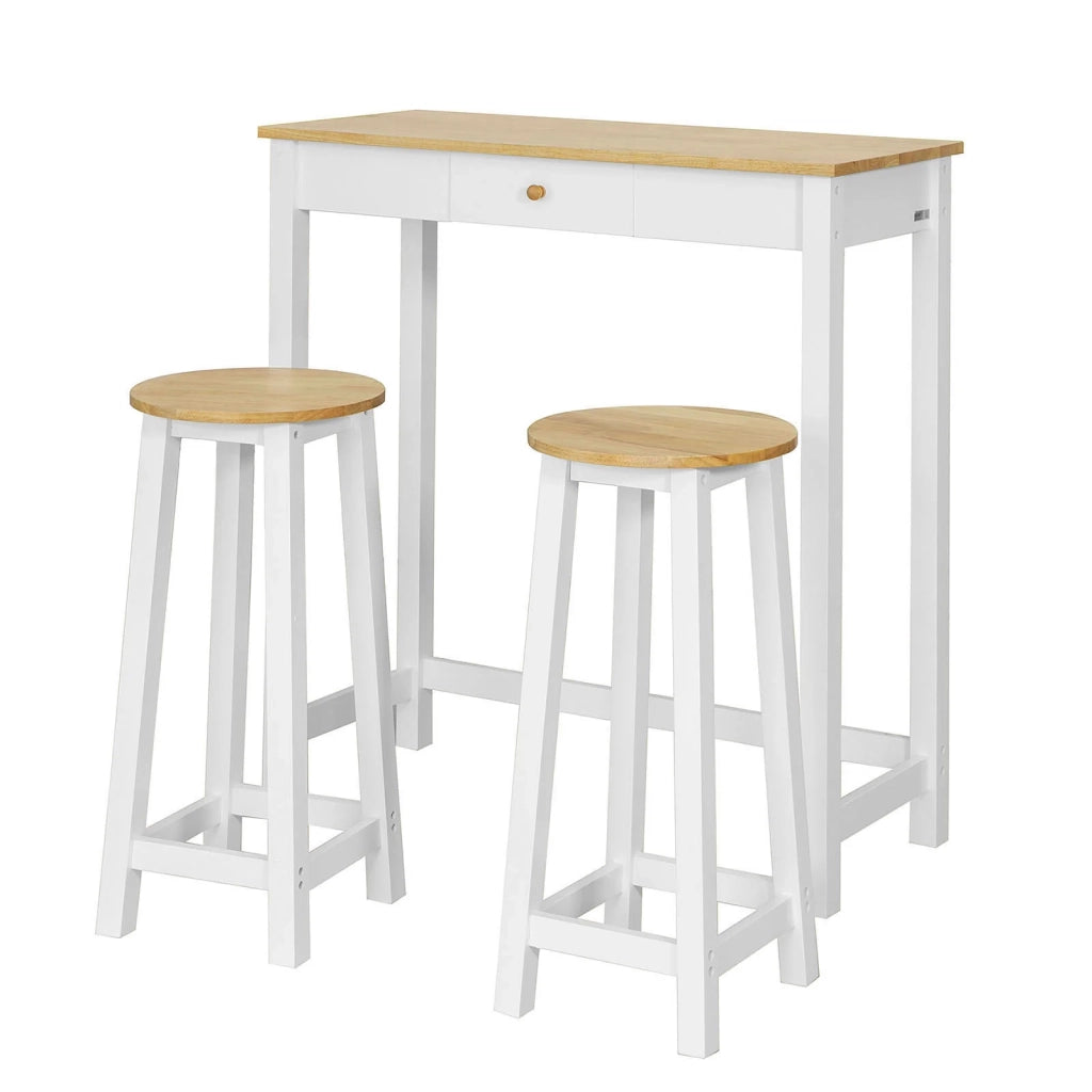 Tavolo alto bar con 2 sgabelli Penisola cucina  A107 cm, FWT50-WN