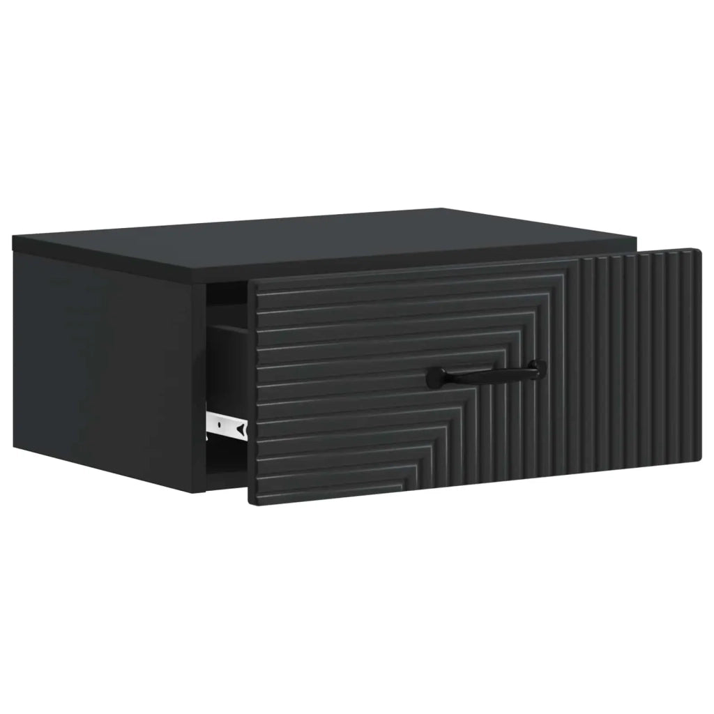 Mobiletto da notte a muro 2 pcs Nero 49 x 34,5 x 20 cm 898618