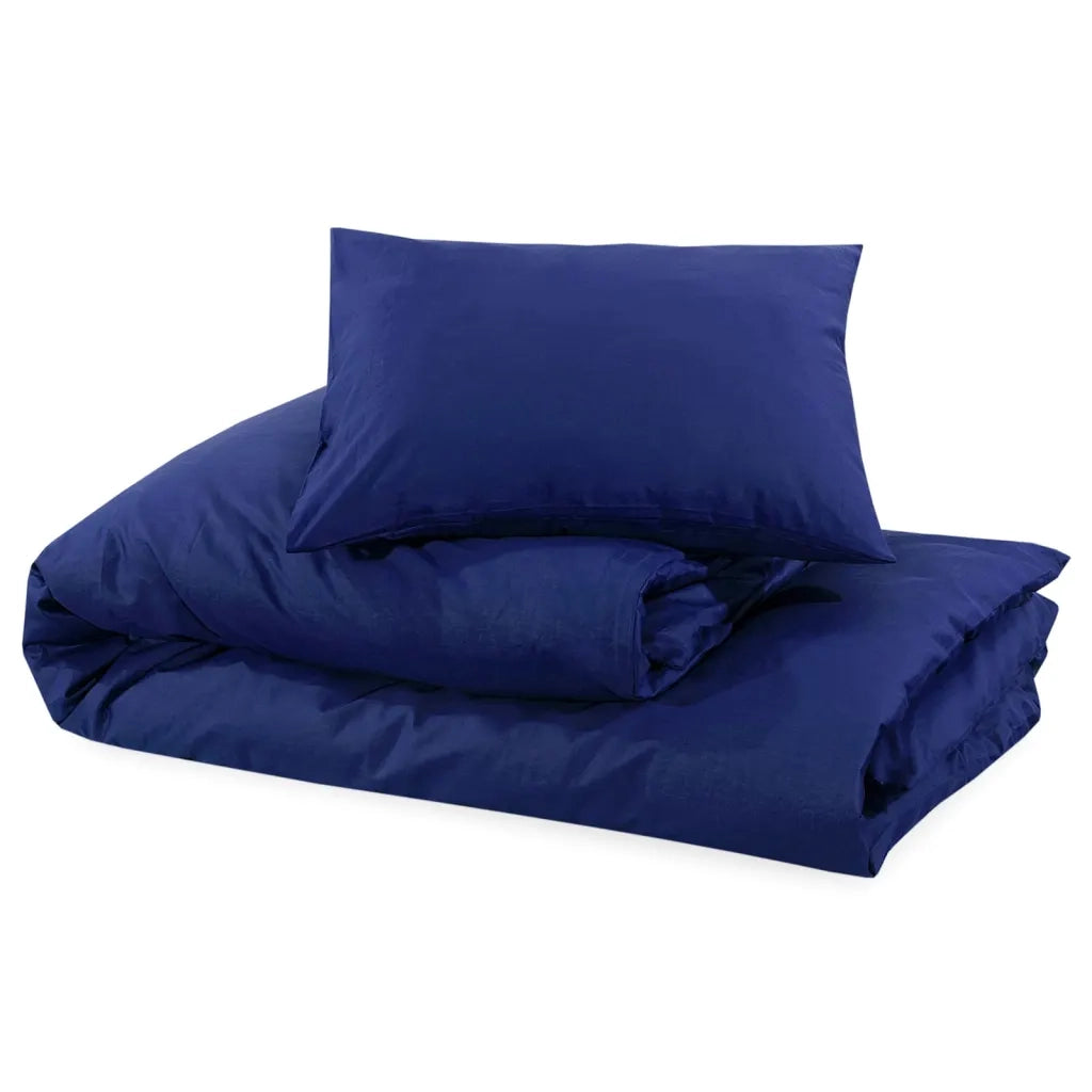 Set Copripiumino Blu Marino 140x200 cm in Cotone 136145