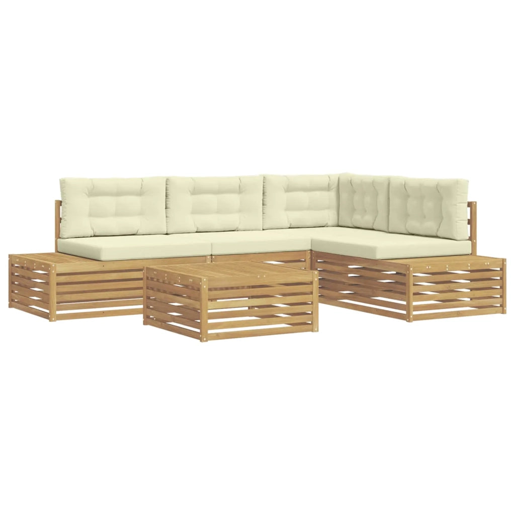 6 pz Set di divani da esterno Bianco 3391120