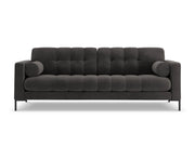 Cosmopolitan Design - Divano "Bali" 4 posti in velluto grigio scuro 