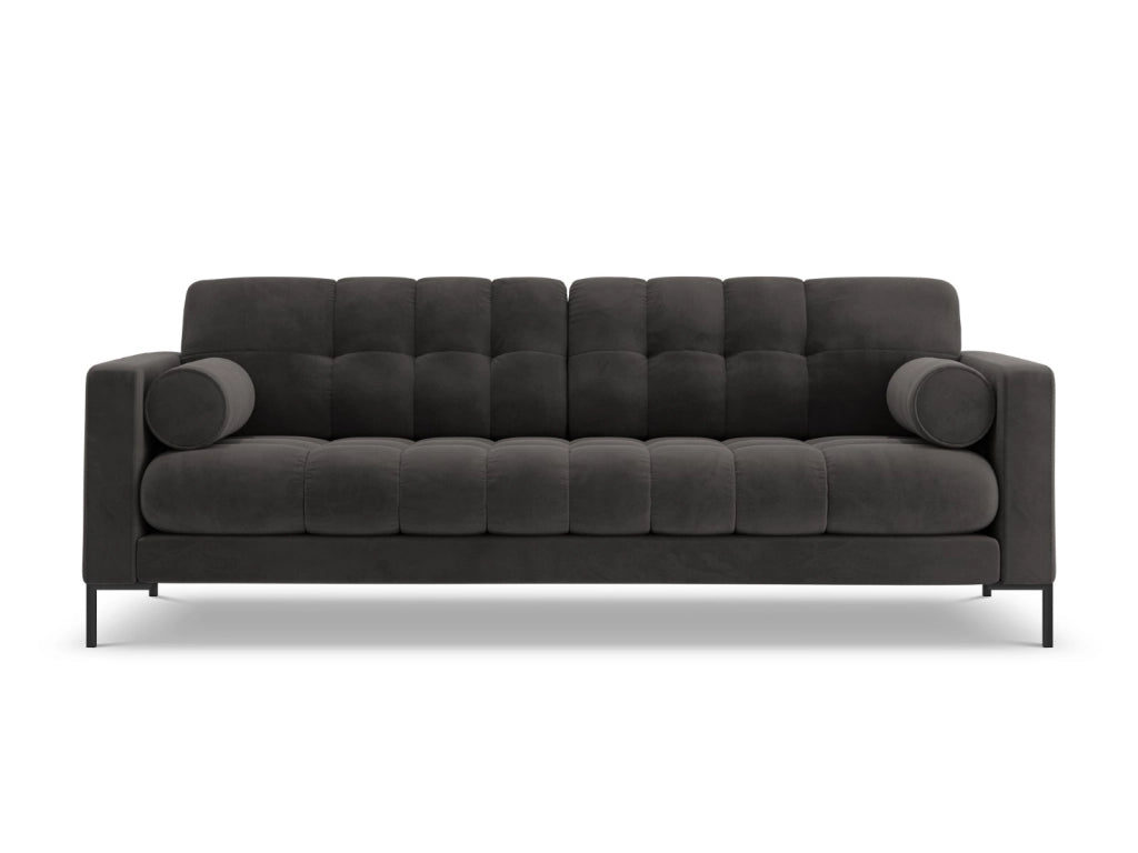 Cosmopolitan Design - Divano "Bali" 4 posti in velluto grigio scuro 