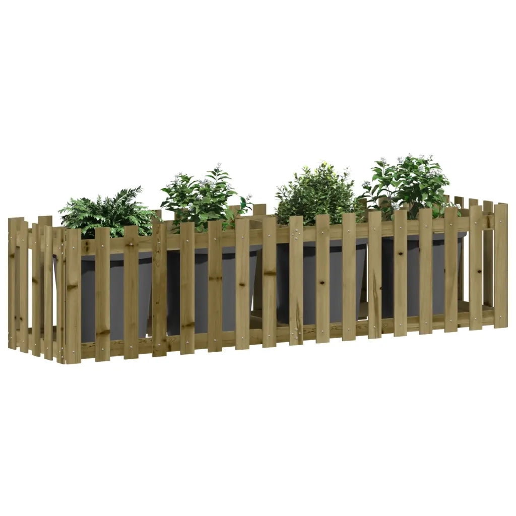 Fioriera | Cassetta per fiori | Vaso da Giardino Recinzione 200x50x50cm Pino Impregnato