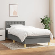 Giroletto a Molle con Materasso-Struttura Letto Grigio Scuro 90x190 cm Tessuto 739959