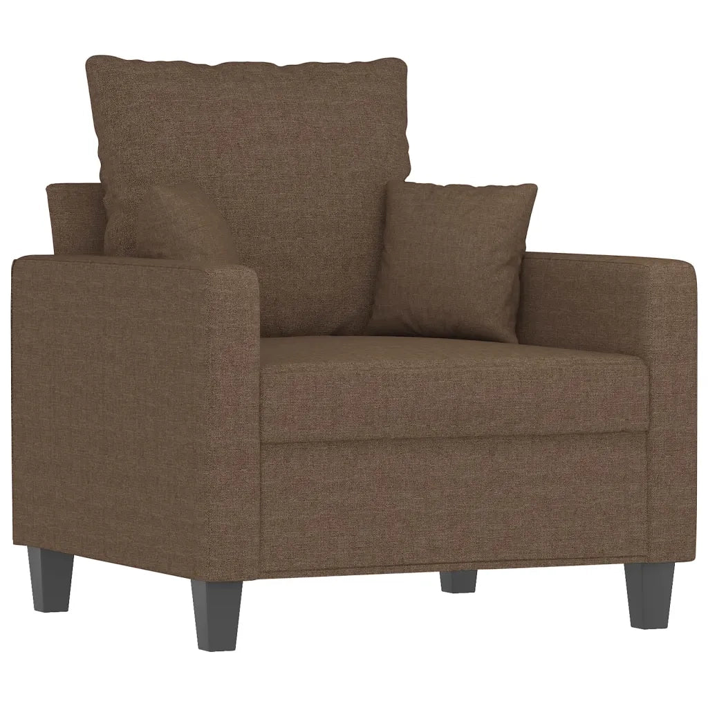 Set di Divani 3 pz con Cuscini Marrone in Tessuto 3201635