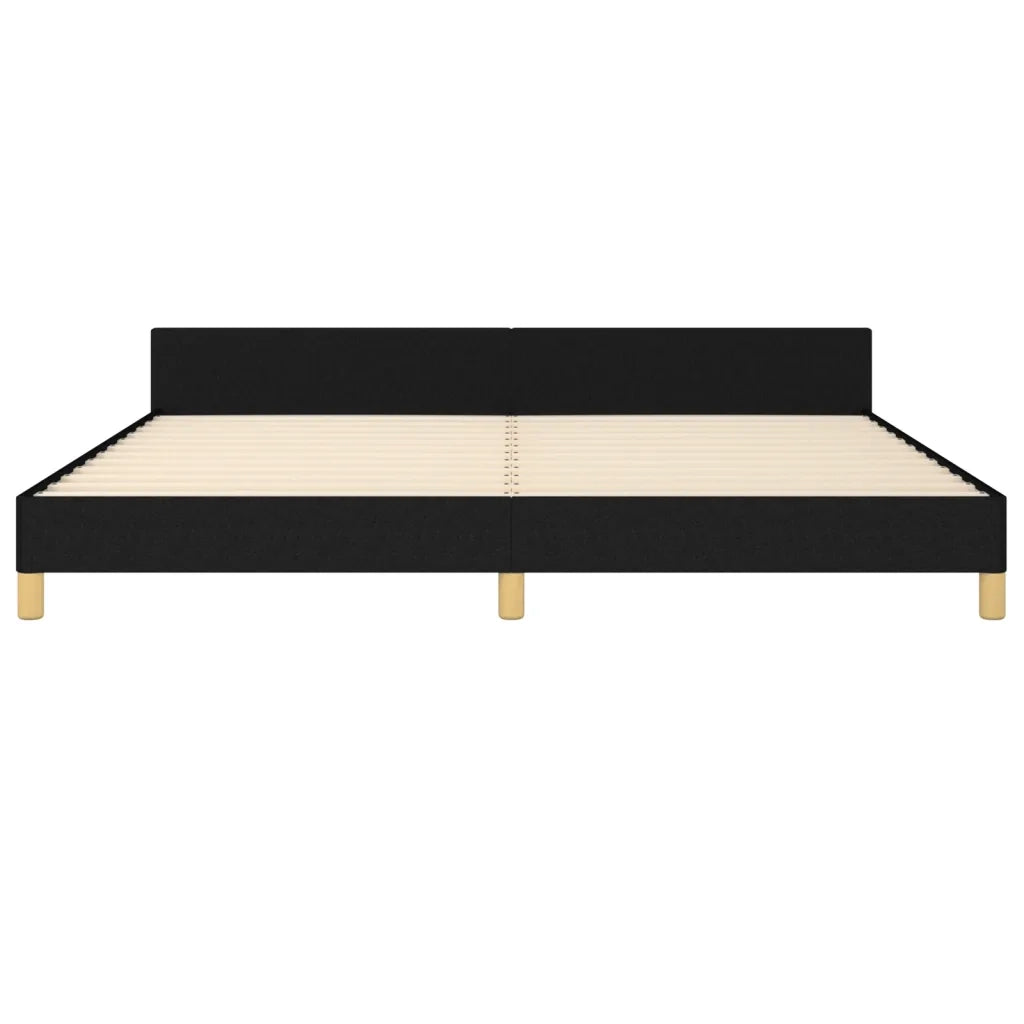 Giroletto senza Materasso Nero 200x200 cm in Tessuto