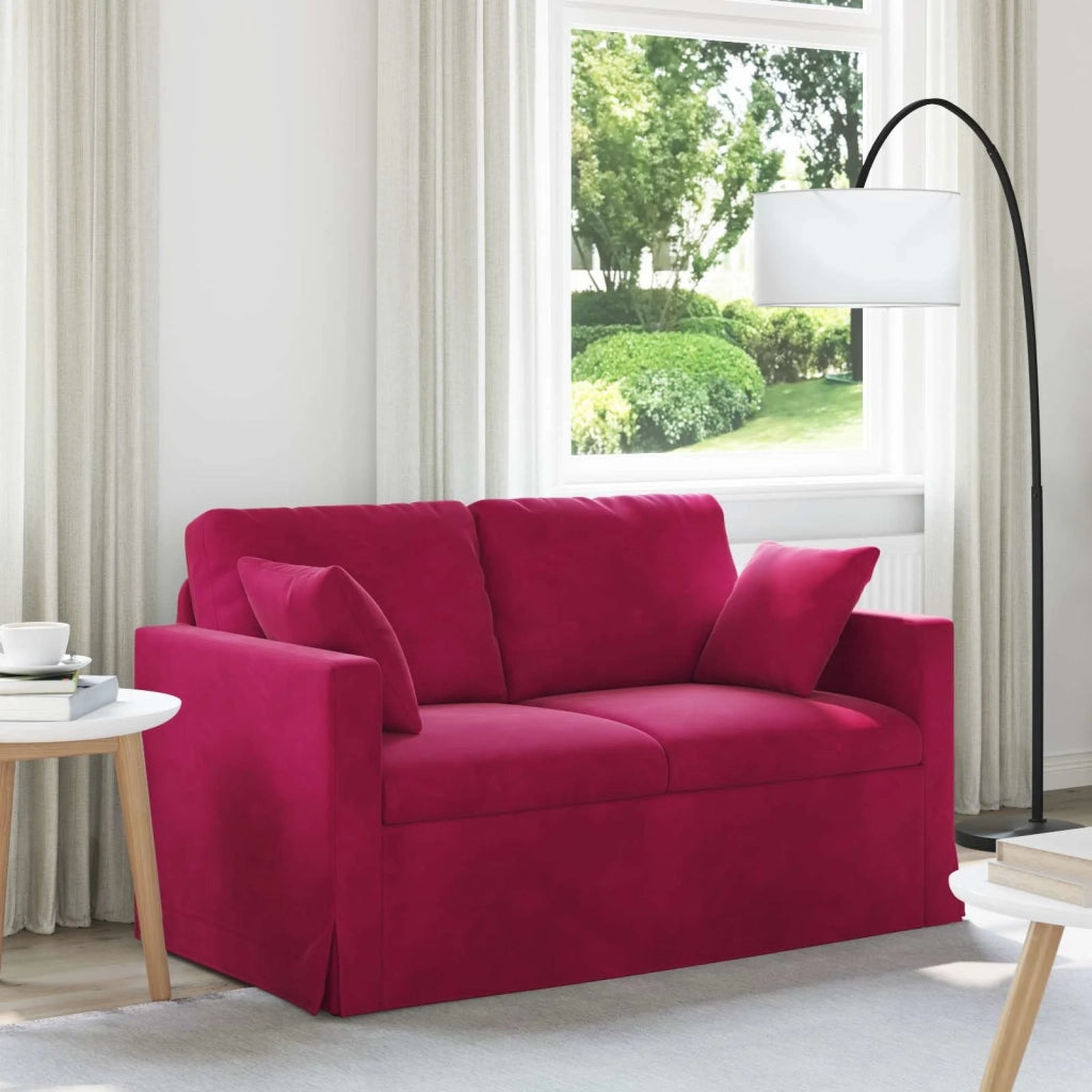 Divano Rosso Vino 138 x 78 x 80 cm Velluto 42024418