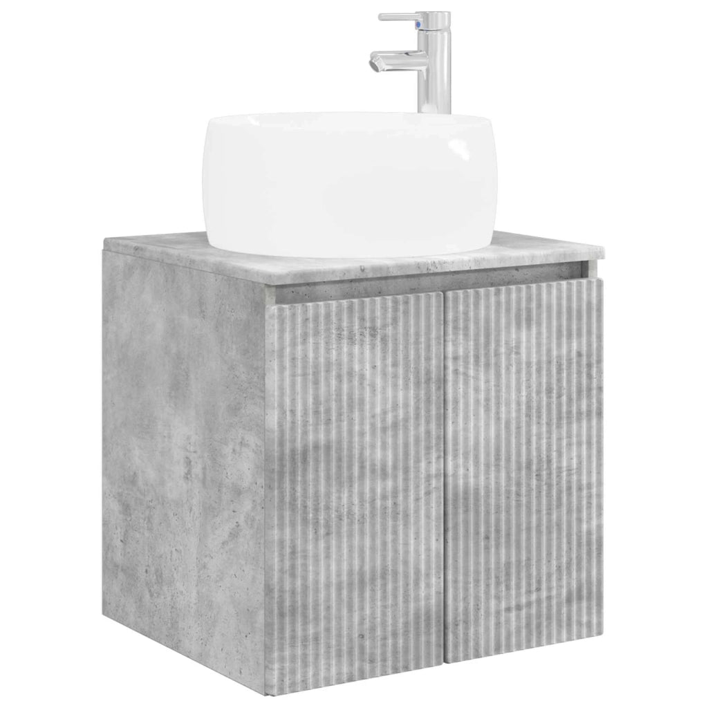 Set di Armadi da Bagno 4 pz Grigio Cemento Legno ingegnerizzato 3406546