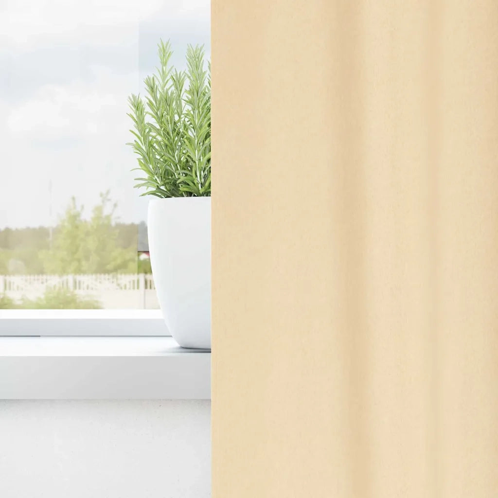 Tende Blackout con Anelli 2 pcs Crema 245 x 140 cm Poliestere 4107596