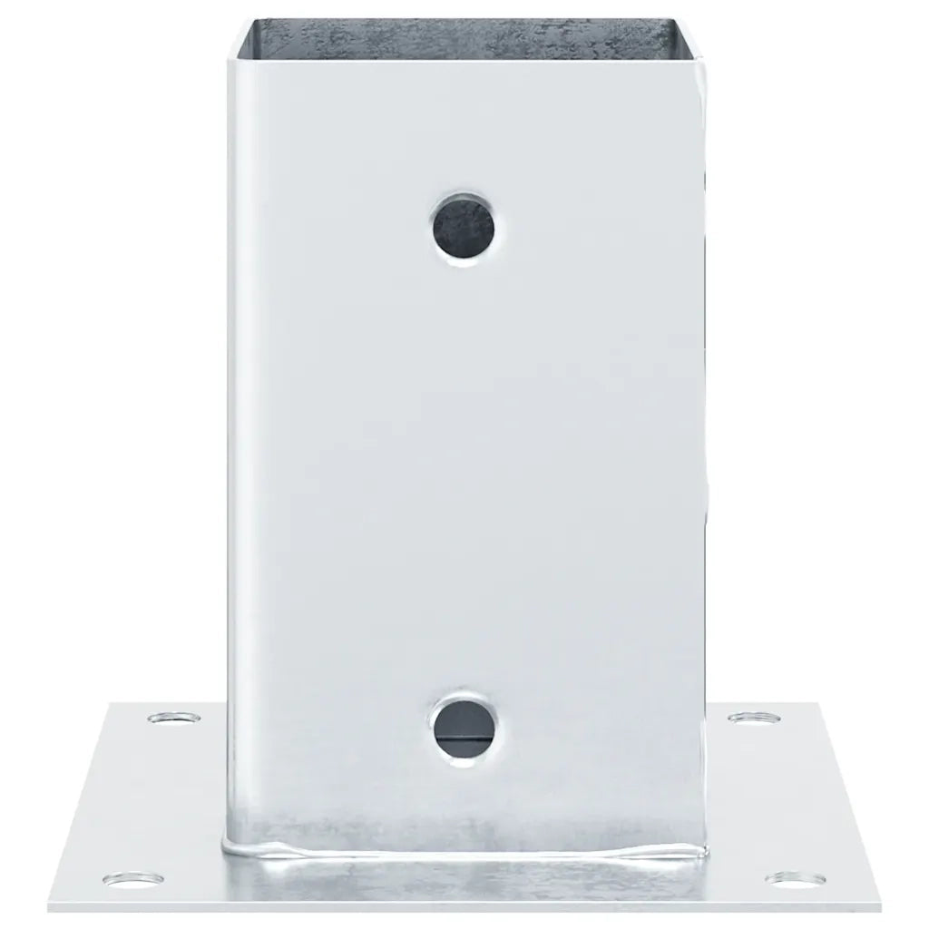 Basi per Pali Quadrate 12 pz Argento 91x91 mm Acciaio Zincato 42000011