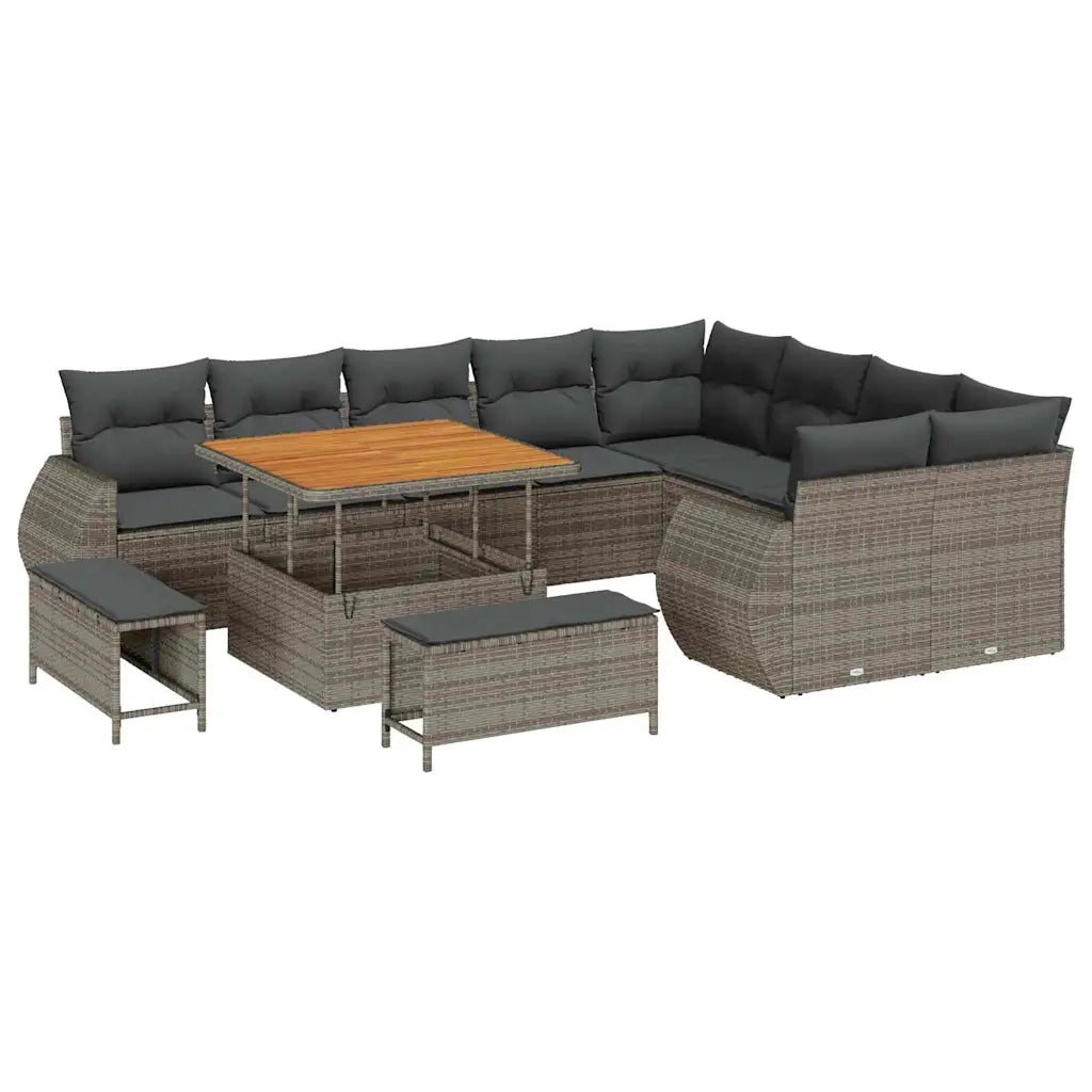 Set Divano da Giardino 12 pcs Grigio polyrattan 3361908