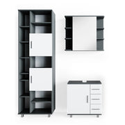 Vicco Set mobili bagno Antracite 3 parti, con colonna