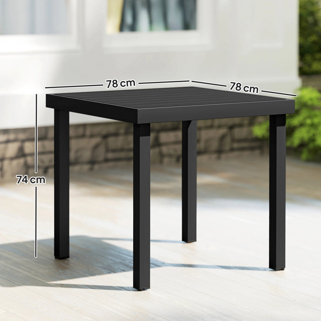 Tavolo da Giardino Tavola da Pranzo Effetto Legno, 78x78 cm, Nero