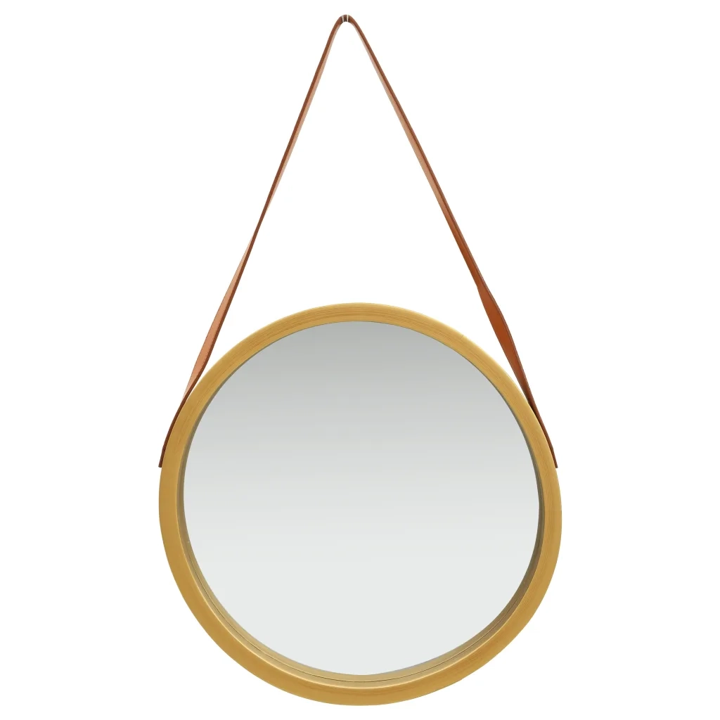 Specchio da Parete | Specchio decorativo con Cinghia 50 cm Oro