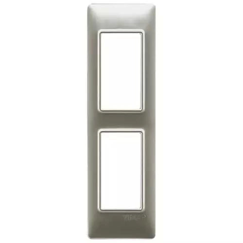 VIMAR PLANA - PLACCA 2M PANNELLI NICHEL OPACO