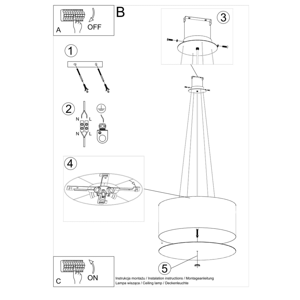 Lampadario OTTO 60 nero