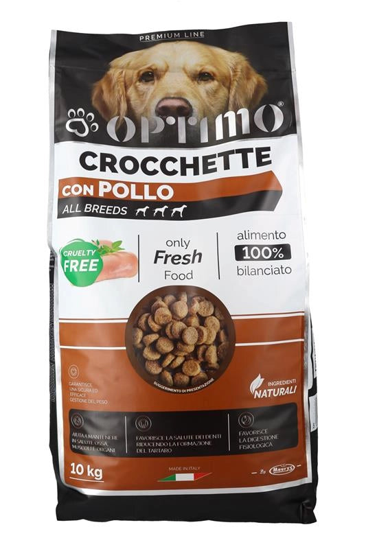 KIT SET 2 PZ OPTIMO CROCCHETTE PER CANE CON POLLO IN FORMATO DA 10 KG